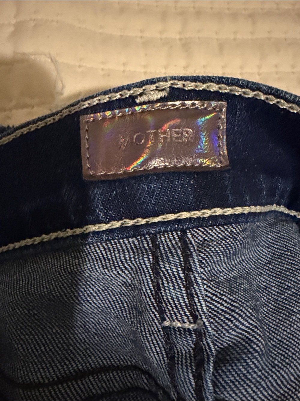 MOTHER Dark Blue Women's Stretch Denim Jeans - Picture 6 of 8